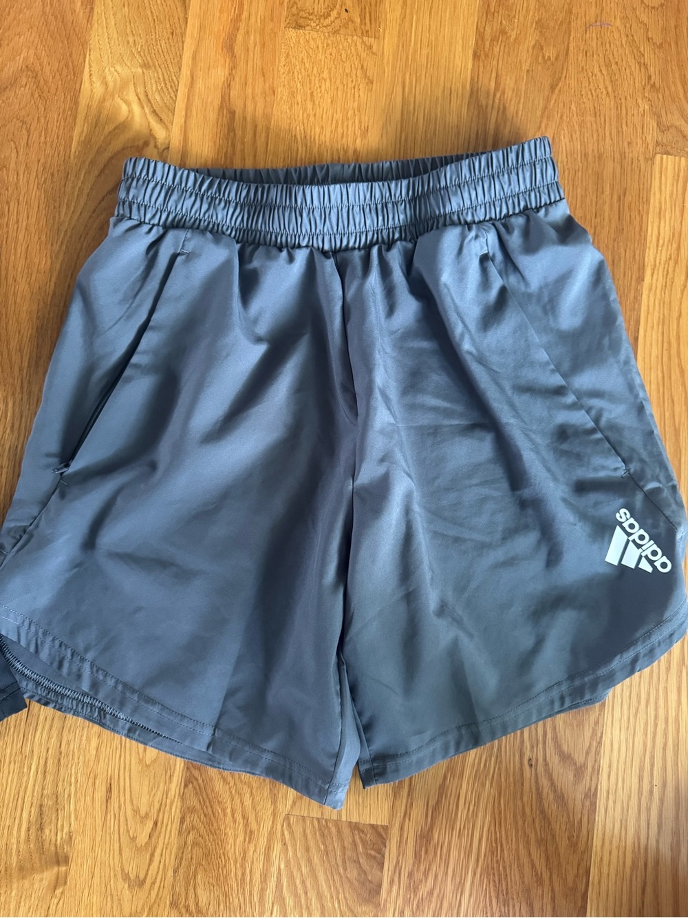 adidas Men's Gray Drawstring Athletic Shorts
